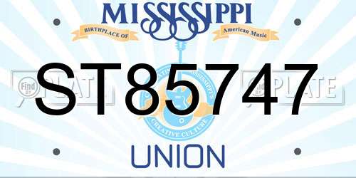 ST85747 Mississippi License Plate