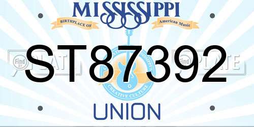 ST87392 Mississippi License Plate