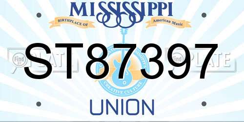 ST87397 Mississippi License Plate
