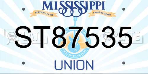ST87535 Mississippi License Plate
