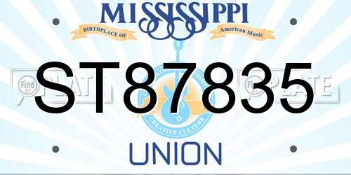 ST87835 Mississippi License Plate