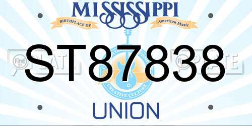 ST87838 Mississippi License Plate
