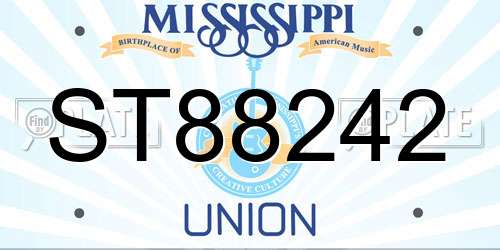 ST88242 Mississippi License Plate