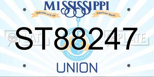 ST88247 Mississippi License Plate