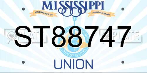 ST88747 Mississippi License Plate