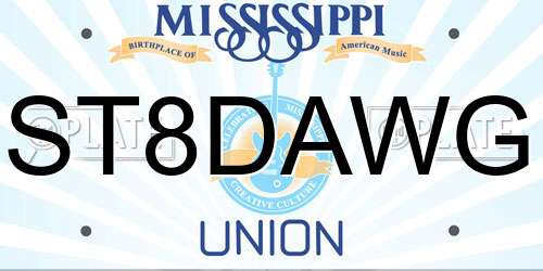 ST8DAWG Mississippi License Plate
