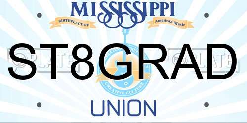 ST8GRAD Mississippi License Plate