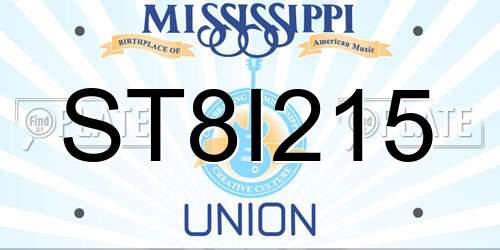 ST8I215 Mississippi License Plate