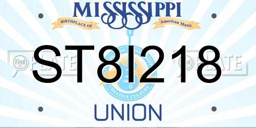 ST8I218 Mississippi License Plate