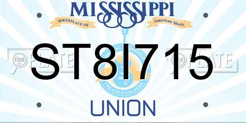 ST8I715 Mississippi License Plate