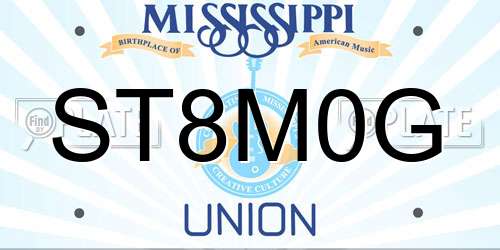 ST8M0G Mississippi License Plate