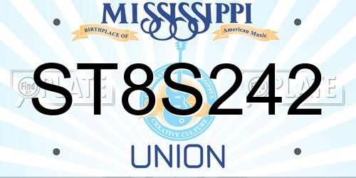 ST8S242 Mississippi License Plate