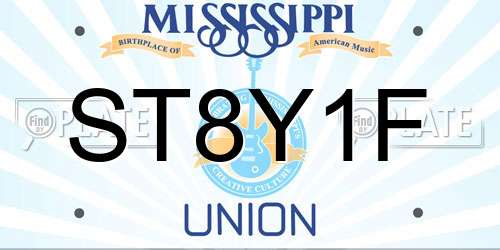 ST8Y1F Mississippi License Plate