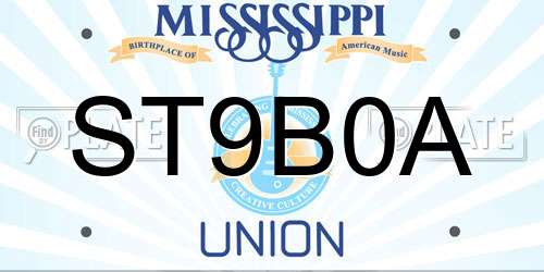 ST9B0A Mississippi License Plate