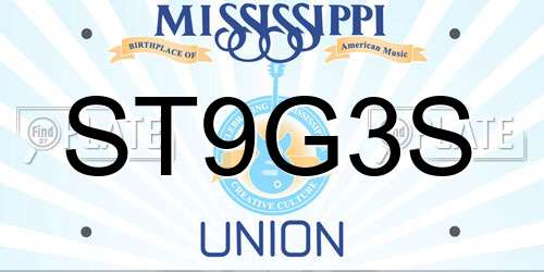 ST9G3S Mississippi License Plate