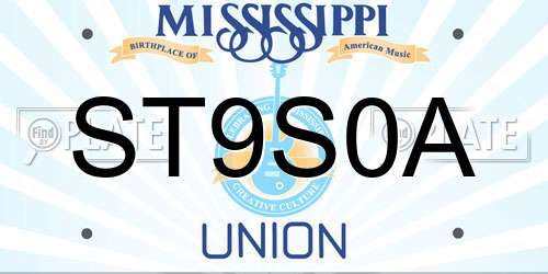ST9S0A Mississippi License Plate