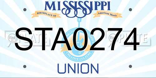 STA0274 Mississippi License Plate