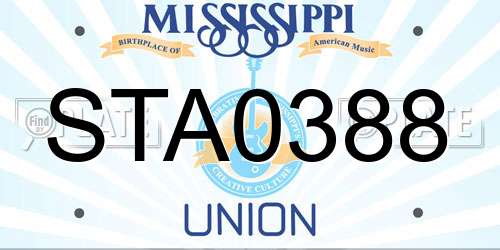 STA0388 Mississippi License Plate