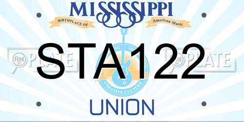 STA122 Mississippi License Plate