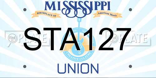 STA127 Mississippi License Plate
