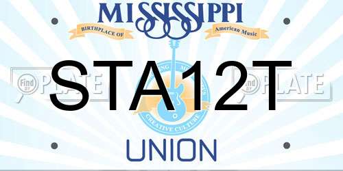 STA12T Mississippi License Plate