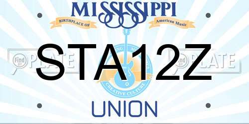 STA12Z Mississippi License Plate
