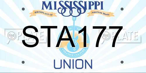 STA177 Mississippi License Plate