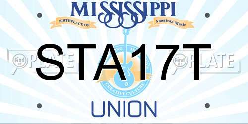STA17T Mississippi License Plate