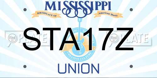 STA17Z Mississippi License Plate