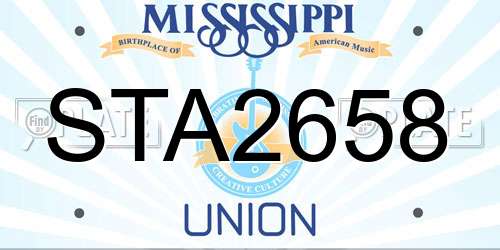 STA2658 Mississippi License Plate