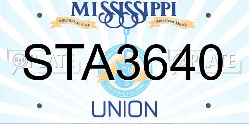 STA3640 Mississippi License Plate