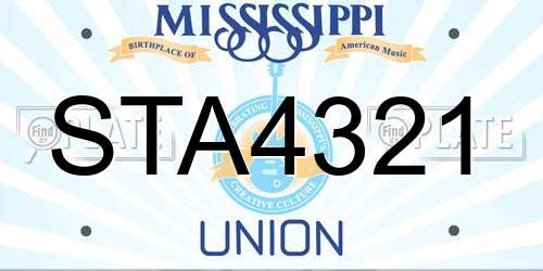 STA4321 Mississippi License Plate