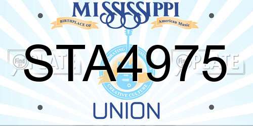 STA4975 Mississippi License Plate