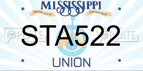 STA522 Mississippi License Plate
