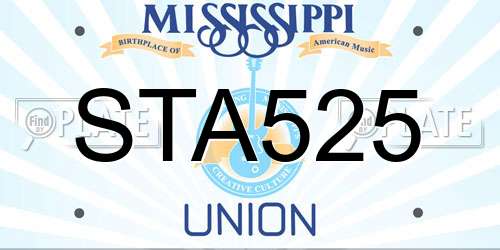 STA525 Mississippi License Plate