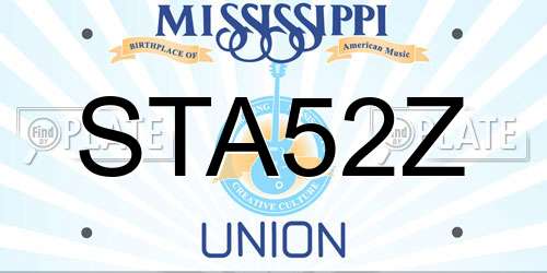 STA52Z Mississippi License Plate