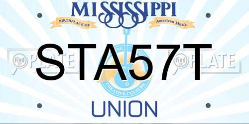 STA57T Mississippi License Plate