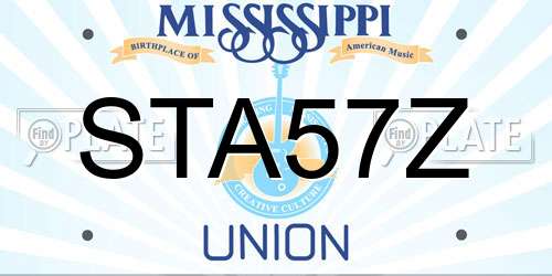 STA57Z Mississippi License Plate