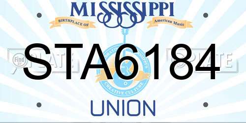 STA6184 Mississippi License Plate