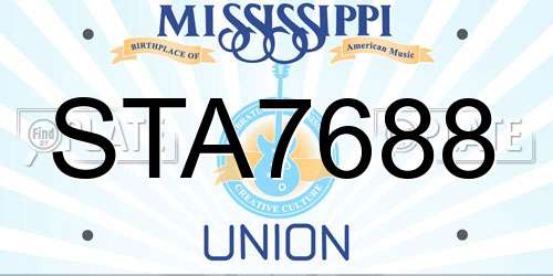 STA7688 Mississippi License Plate