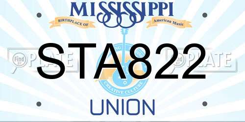 STA822 Mississippi License Plate