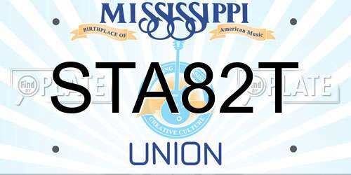 STA82T Mississippi License Plate