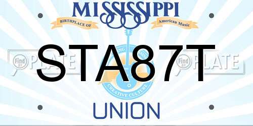 STA87T Mississippi License Plate
