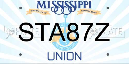 STA87Z Mississippi License Plate
