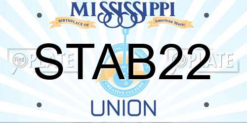STAB22 Mississippi License Plate