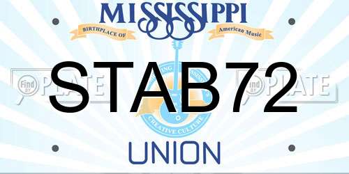 STAB72 Mississippi License Plate