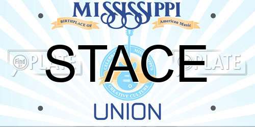 STACE Mississippi License Plate