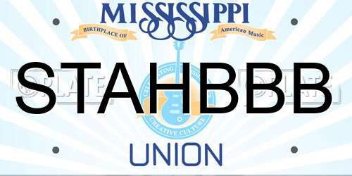 STAHBBB Mississippi License Plate