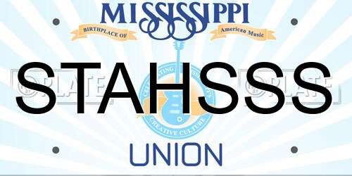 STAHSSS Mississippi License Plate