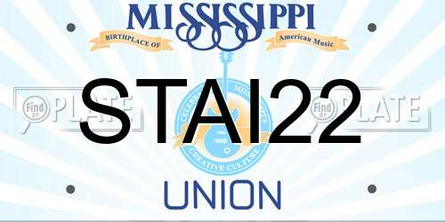 STAI22 Mississippi License Plate